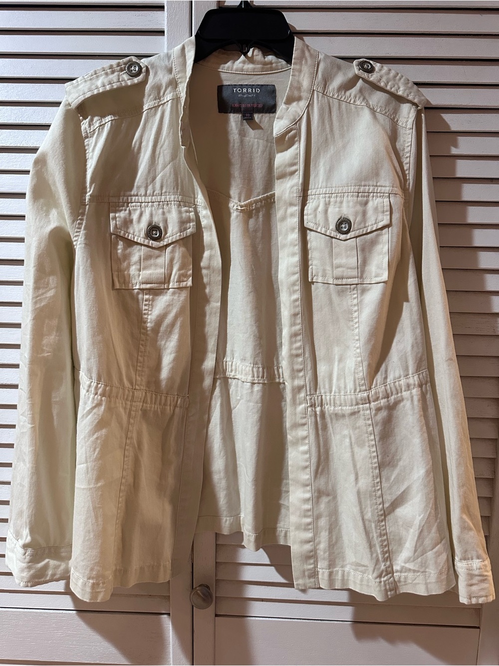 torrid Cream Utility Jacket with Epaulets